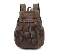 FANDARE Mochila de Senderismo Daypacks Computadoras Laptop Mochila Satchel Bookbag Alpinismo Multi-función Vintage Bolsa de Tela Verde