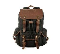 FANDARE Mochila de Senderismo Lienzo Mochilas de Marcha Mochilas de Ciclismo Trekking al Aire Libre Bolsa de Cuerda para Viaje Excursionismo Caminatas Acampadas o Uso Diari Daypacks Negro