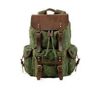 FANDARE Mochila de Senderismo Lienzo Mochilas de Marcha Mochilas de Ciclismo Trekking al Aire Libre Bolsa de Cuerda para Viaje Excursionismo Caminatas Acampadas o Uso Diari Daypacks Verde Lago