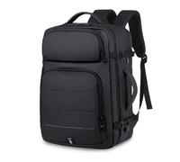 FANDARE Mochila de Viaje Expandible Grande con Puerto USB Cargador Mochila Anti-Robo con Bolsillo Trasero Oculta Ampliable 5cm Correas Transpirables Impermeable Negro