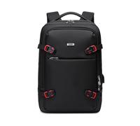 FANDARE Mochila de Viaje para Hombre Mochila de Negocios Impermeable con Puerto de Carga USB Capacidad Expandible de 6CM Compartimento Antirrobo Correas Transpirables y Acolchadas Negro