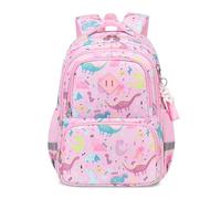 FANDARE Mochila Dinosaurio Niño Mochilas Infantiles Mochila Escolar con Tiras Reflectantes Adolescentes Mochila Instituto para Niñas Mochilas Instituto Mochilas Tipo Casual Rosa
