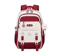 FANDARE Mochila Escolar Infantil Gran Capacidad Impermeable Ligera Mochila Colegio con Múltiples Bolsillos Correa Pectoral Ajustable y Diseño Ergonómico para Portar Libros Viajes y Uso Diario Rojo