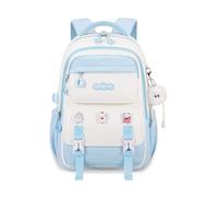 FANDARE Mochila Escolar Infantil Gran Capacidad Impermeable Ligera Mochila Colegio con Múltiples Bolsillos Correa Pectoral Ajustable y Diseño Ergonómico para Portar Libros Viajes y Uso Diario Azul
