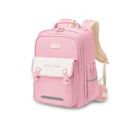 FANDARE Mochila Escolar Infantil Impermeable para Niños y Niñas de Primaria con Correa de Pecho Ajustable y Correa de Cintura Extraíble Gran Capacidad con Múltiples Compartimentos Rosa