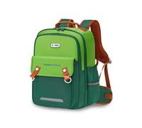 FANDARE Mochila Escolar Infantil Impermeable para Niños y Niñas de Primaria con Correa de Pecho Ajustable y Correa de Cintura Extraíble Gran Capacidad con Múltiples Compartimentos Verde