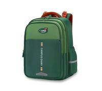 FANDARE Mochila Escolar Múltiples Compartimentos para Niños y Niñas Mochila Ligera de Poliéster Impermeable con Tirantes Anchos Acolchados Uso Diario para Primaria Verde