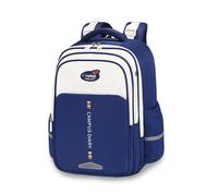 FANDARE Mochila Escolar Múltiples Compartimentos para Niños y Niñas Mochila Ligera de Poliéster Impermeable con Tirantes Anchos Acolchados Uso Diario para Primaria Azul Oscuro