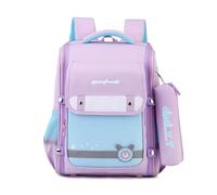 FANDARE Mochila Escolar Niño Niña 4-12 Años, Mochila Infantil con Estuche, 27L Mochila Grande con Bandas Reflectantes para Seguridad Nocturna, para Primaria Morado
