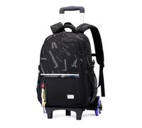 FANDARE Mochila Estudiante Impermeable Oxford 35L Mochila con Ruedas Extraíble 2 en 1 Ergonómica Hombre Mujer con Seis Ruedas y Carro Negro B