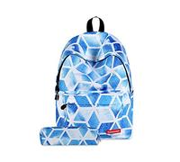 FANDARE Mochila Galaxy Mochilas Tipo Casual Bolsas Escolares con Estuche Niña Niño Bolsa de Viaje Bolsos de Mujer Adolescente School Bag Outdoor Viaje Infantiles Daypack Poliéster Enrejado