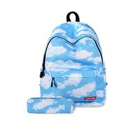 FANDARE Mochila Galaxy Mochilas Tipo Casual Bolsas Escolares con Estuche Niña Niño Bolsa de Viaje Bolsos de Mujer Adolescente School Bag Outdoor Viaje Infantiles Daypack Poliéster Nubes