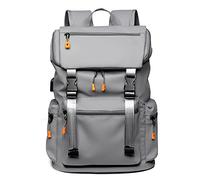 FANDARE Mochila Grande para Portátil con Puerto de Carga USB, Bolsa Ligera de Poliéster Unisex, Compatible con Ordenadores 15,6 Pulgadas para Transporte, Mochila Casual para Viaje Trabajo Gris
