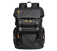 FANDARE Mochila Grande para Portátil con Puerto de Carga USB, Bolsa Ligera de Poliéster Unisex, Compatible con Ordenadores 15,6 Pulgadas para Transporte, Mochila Casual para Viaje Trabajo Negro