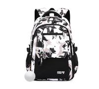 FANDARE Mochila Infantil Estilo Graffiti Urbano Mochilas Escolar para Secundaria y Preparatoria Multifuncional para 5 a 22 Años Mochila Versátil para Niñas Niños Viajes Universidad Caqui Camo