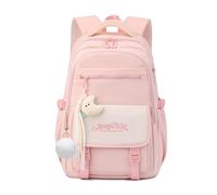 FANDARE Mochila Infantil para Colegio con Decoración de Peluche, Bolsas Bonita para Primaria, Mochilas Ligera para Adolescentes para Preescolar (3-12 Años) Niños & Niñas Rosa