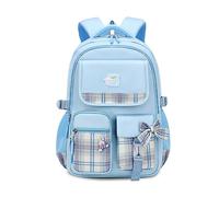 FANDARE Mochila Infantil Ultraligero Escolar Luminoso Tipo Casual para Niñas Estudiante Viaje con Colgante de Felpa & Linda Insignia Azul
