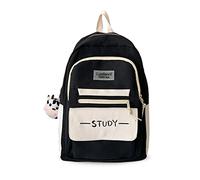 FANDARE Mochila Mujer 15.6 Pulgadas Impermeable Mochila de Viaje Trabajo con Compartimento Ordenador Portátil Múltiples Bolsillos de Organización Diseño en Colores Dulces Negro