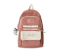 FANDARE Mochila Mujer 15.6 Pulgadas Impermeable Mochila de Viaje Trabajo con Compartimento Ordenador Portátil Múltiples Bolsillos de Organización Diseño en Colores Dulces Rosa