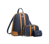 FANDARE Mochila Mujer Bolsa de Mano PU Cuero Backpack Impermeable 3pcs Set Bolsos de Hombro Mochila para Viajes Compras Trabajo Citas Azul