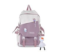 FANDARE Mochila Mujer Impermeable Bolsillo para Ordenador 15.6 Pulgadas Mochila de Viaje Moda Minimalista para Trabajo Diario Ocio Morado