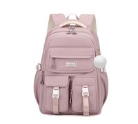 FANDARE Mochila para Adolescentes Gran Capacidad para la Escuela y Viajes con Colgante de Peluche,25L Mochilas Casual Diaria para Estudiantes de 4º a 9º Grado para Escuela excursiones Morado