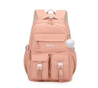 FANDARE Mochila para Adolescentes Gran Capacidad para la Escuela y Viajes con Colgante de Peluche,25L Mochilas Casual Diaria para Estudiantes de 4º a 9º Grado para Escuela excursionesRosa