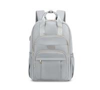 FANDARE Mochila para Mujer Impermeable con Correa para Maleta y Carga USB Mochila de Viaje para Ordenador Portátil 15.6 Pulgadas Gris