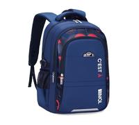 FANDARE Mochila para niño Infantil para varón Escolar Colegio Primaria Mochilas niño Moderna Bandas Reflectantes Correas Ajustables Adolescentes Primaria Instituto Casual Backpack Azul Rojo