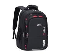 FANDARE Mochila para niño Infantil para varón Escolar Colegio Primaria Mochilas niño Moderna Bandas Reflectantes Correas Ajustables Adolescentes Primaria Instituto Casual Backpack Negro Rojo