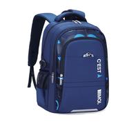 FANDARE Mochila para niño Infantil para varón Escolar Colegio Primaria Mochilas niño Moderna Bandas Reflectantes Correas Ajustables Adolescentes Primaria Instituto Casual Backpack Azul