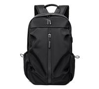 FANDARE Mochila para Viajes y Universidad, Mochila de Hombre y Mujer Resistente con Puerto de Carga USB, Impermeable, para Portátil hasta 15.6 Pulgadas, Estilo Minimalista Negro