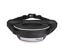 FANDARE Mochila Pecho Unisex para Viaje y Diario Bandolera Cintura Hombre Mujer Bolsa Deportiva con Bandas Reflectantes Impermeable Multibolsillos Gran Capacidad Negro