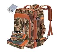 FANDARE Mochila Viaje Cabina Avion Mochila de Mano aprobada por Vuelo Mochila de Viaje Mujeres Hombres Maletas de Cabina Vuelo Portatil Impermeable Equipaje Mochila con 3 Cubos de embalajeCamo