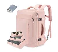 FANDARE Mochila Viaje Cabina Avion Mochila de Mano aprobada por Vuelo Mochila de Viaje Mujeres Hombres Maletas de Cabina Vuelo Portatil Impermeable Equipaje Mochila con 3 Cubos de Embalaje Rosa