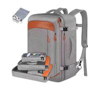 FANDARE Mochila Viaje Cabina Avion Mochila de Mano aprobada por Vuelo Mochila de Viaje Mujeres Hombres Maletas de Cabina Vuelo Portatil Impermeable Equipaje Mochila con 3 Cubos de Embalaje Gris