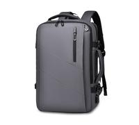 FANDARE Mochila Viaje Expandible 19-33L Equipaje de Mano Cuero Impermeable PU Bolsa de Viaje Hombre Laptop Bolso de Mano con USB Bolsa de Mano Mochila Viaje Cabina Avion Bolsos para Trabajo Gris