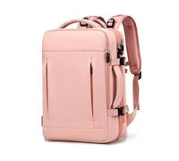 FANDARE Mochila Viaje Expandible 24-42L Equipaje de Mano Bolsa de Viaje para Mujer Hombre Laptop Bolso de Mano con USB Bolsa de Mano Mochila Viaje Cabina Avion Bolsos para Negocio Trabajo Rosa