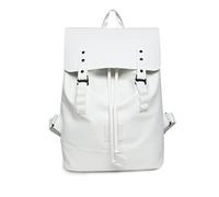 FANDARE Mochila Viaje Mujer Hombre Mochila Senderismo Bolsas Escolares Mochila Instituto Mochilas Tipo Casual PU Cuero Mochilas Cabina Viaje para Ordenador Portátil 15.6 Pulgadas Mochila Blanco