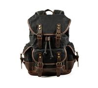 FANDARE Mochila Vintage Unisex para Hombre y Mujer Mochila de Viaje Grande con Compartimento para Portátil de 15.6 Pulgadas Negro