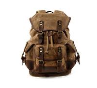 FANDARE Mochila Vintage Unisex para Hombre y Mujer Mochila de Viaje Grande con Compartimento para Portátil de 15.6 Pulgadas Caqui