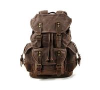 FANDARE Mochila Vintage Unisex para Hombre y Mujer Mochila de Viaje Grande con Compartimento para Portátil de 15.6 Pulgadas Marrón A