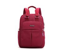 FANDARE Mochilas Casual Casual Bolso Bolsas Escolares Niña Bolsa de Hombro Mujer Bolsa de Viaje Daypacks Adolescente Al Aire Libre Viaje Compras Picnic Excursionismo Impermeable Nylon Vino Rojo