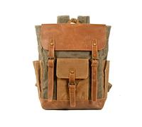 FANDARE Mochilas de Marcha Mochila Hombre Macutos de Senderismo Lienzo Mujeres Mochila Vintage de Lona Mochilas de Ciclismo Mochila Trekking al Aire Libre Viaje Excursionismo Daypacks Verde