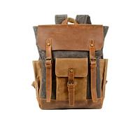 FANDARE Mochilas de Marcha Mochila Hombre Macutos de Senderismo Lienzo Mujeres Mochila Vintage de Lona Mochilas de Ciclismo Mochila Trekking al Aire Libre Viaje Excursionismo Daypacks Gris Oscuro