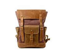 FANDARE Mochilas de Marcha Mochila Hombre Macutos de Senderismo Lienzo Mujeres Mochila Vintage de Lona Mochilas de Ciclismo Mochila Trekking al Aire Libre Viaje Excursionismo Daypacks Vino Rojo