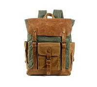 FANDARE Mochilas de Marcha Mochila Hombre Macutos de Senderismo Lienzo Mujeres Mochila Vintage de Lona Mochilas de Ciclismo Mochila Trekking al Aire Libre Viaje Excursionismo Daypacks Lago Verde