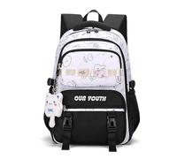 FANDARE Mochilas Escolares Adolescentes Mochila Viaje Cabina Mochila Colegio Bolsa de Viaje Mochila Instituto Mochila Universidad Mochila Hombre Casual Mujer Casual Mochilas Instituto Negro