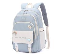 FANDARE Mochilas Escolares Adolescentes Simple Mochila Colegio Mochila Instituto Rainbow Mochila Universidad Mochila Hombre Casual Mujer Casual Mochila Trabajo Mochilas Instituto Gris Azulado