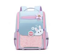 FANDARE Mochilas Escolares Mochilas Infantiles Niño Niña Ergonomía Mochila con Tiras Reflectantes Adolescentes Mochila Instituto Mochilas Tipo Casual Children Backpack with Rabbit Pattern Gris Azul